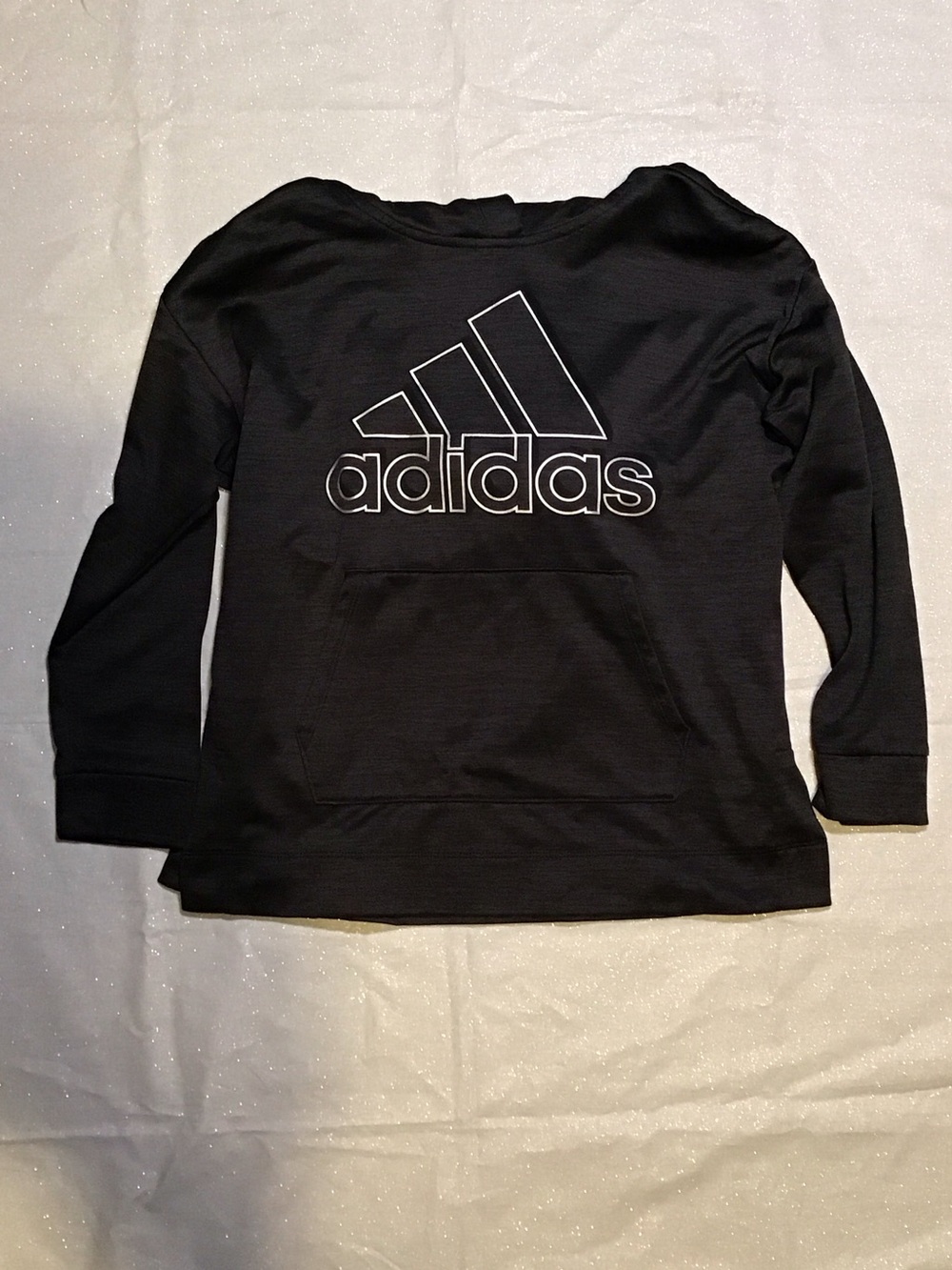 adidas Black Sweatshirt with White Logo for Kids
